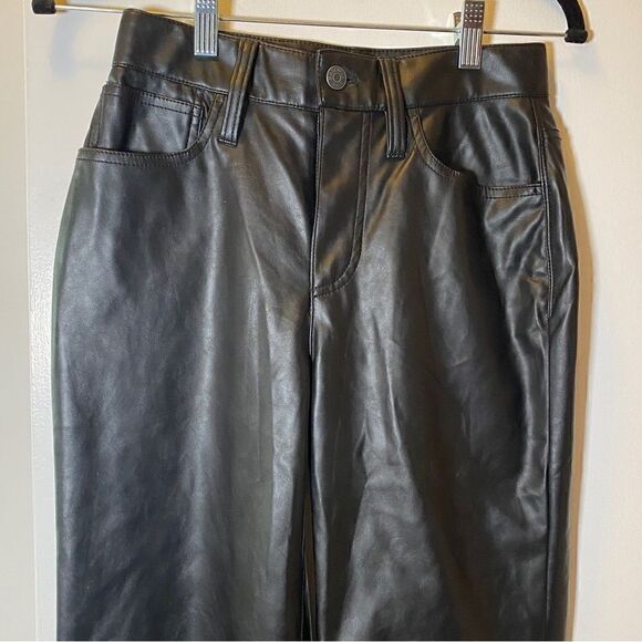 MADEWELL The Petite Perfect Vintage Straight Jean Faux Leather Edition Black 24P - Picture 7 of 12